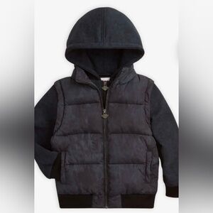 Kids Black Hooded Jacket